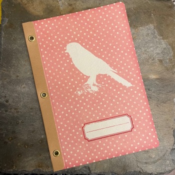 Temerity Jones Medium Notebook  - Bird (Pink Spotty)