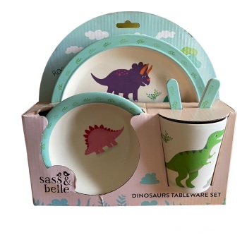 SALE! WAS £15 NOW £12,99 Sass & Belle Bamboo Tableware Set - Dinosaurs