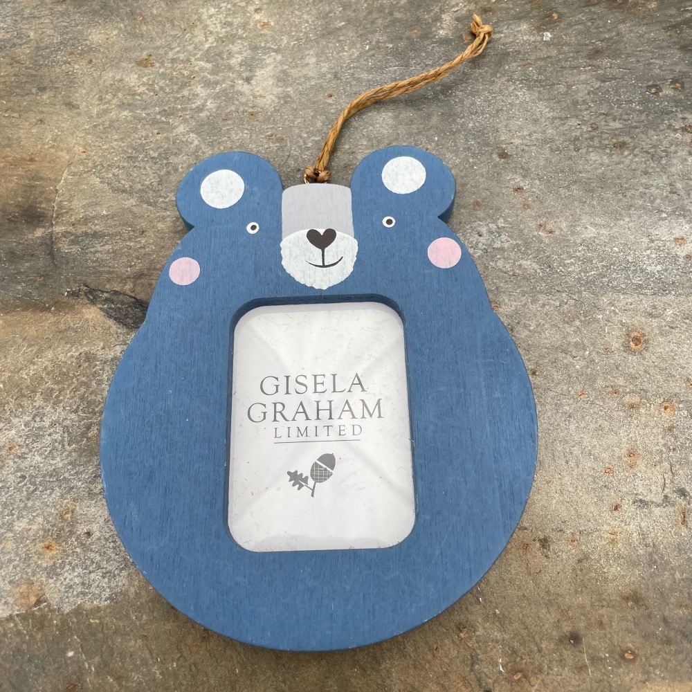 Gisela graham Mini Frame - Bear (Blue)
