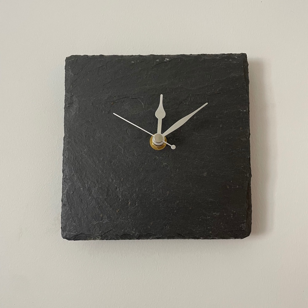 Driftmoods Clock - Small Black Slate Square