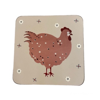 ECP Chicken Coaster - Brown on taupe