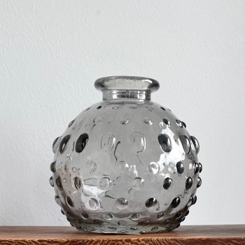 Satchville Gift Company Glass Vase - Grey Dimpled