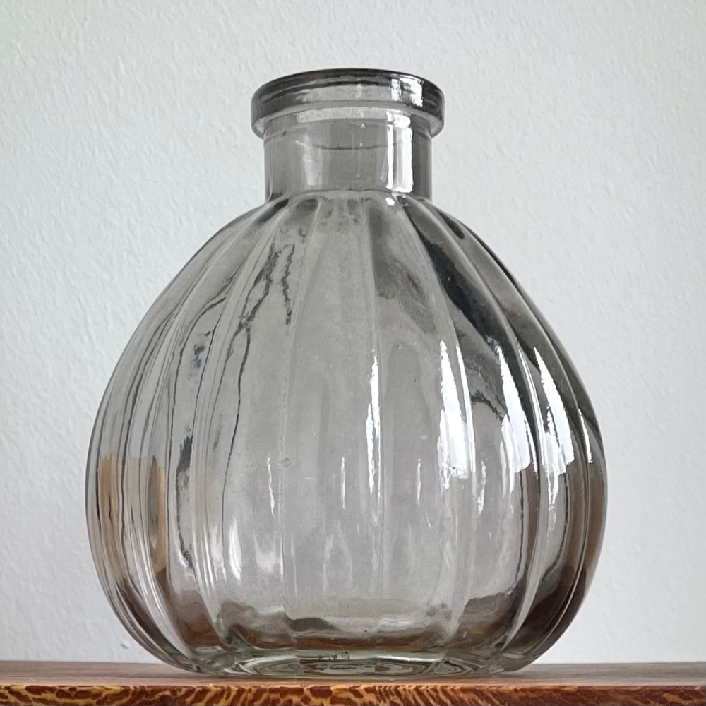 Satchville Gift Company Glass Vase - Grey Grooved