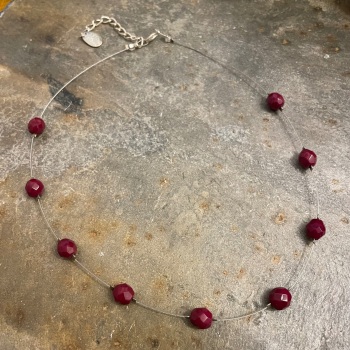Carrie Elspeth Necklace - Faceted Red Beads