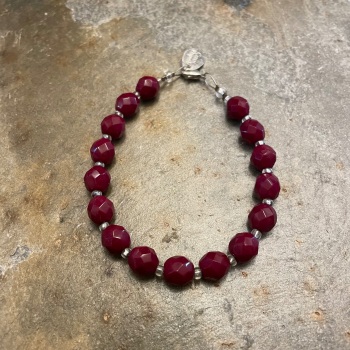 Carrie Elspeth Bracelet - Faceted Red Beads