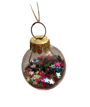 SALE! WAS £1.99, NOW HALF PRICE £0.99!  Sass & Belle Christmas Bauble filled with stars