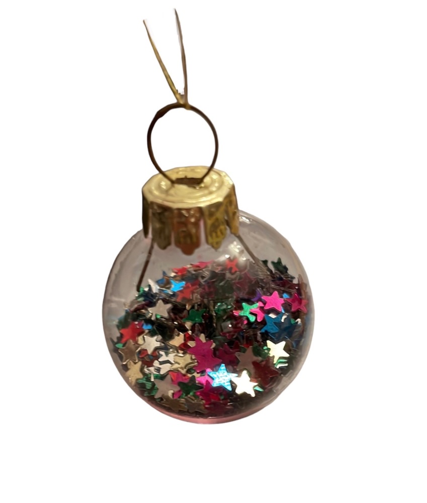 Sass & Belle Christmas bauble filled with stars
