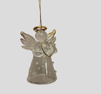 Heaven Sends Angel with Heart (Clear with raised spots)