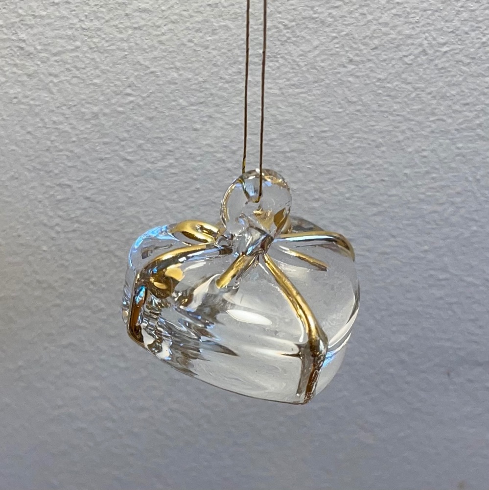 Heaven Sends Clear Glass parcel with gold detail