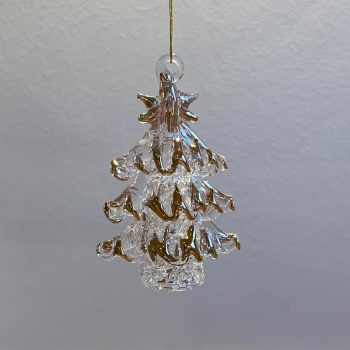 Heaven Sends Clear Glass Tree with gold detail