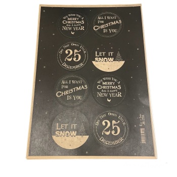 SALE! WAS £2.00, NOW HALF PRICE £1.00 East of India Christmas Stickers - Large Round Black