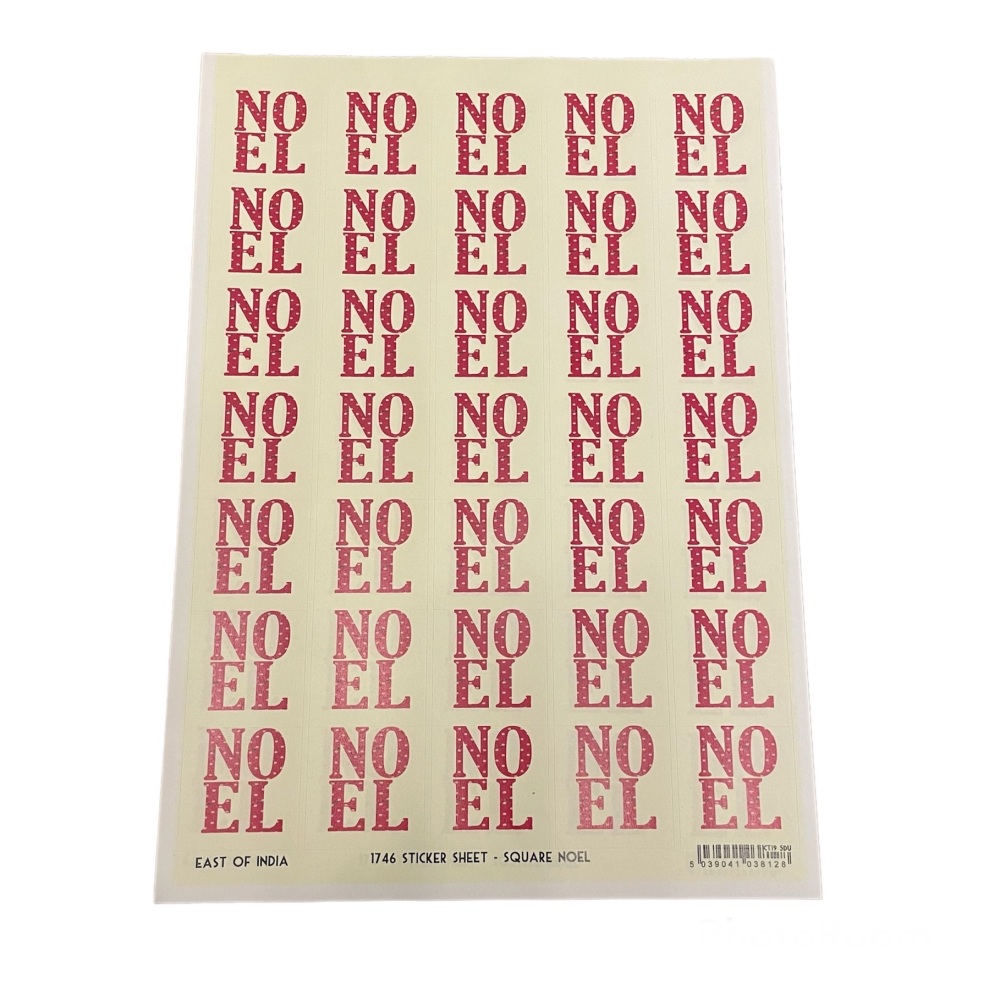 East of India Stickers - Red Noel Square