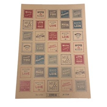 SALE! WAS £2.99, NOW HALF PRICE £1.50 East of India Stickers - Square Assorted Designs and Colours (Kraft)
