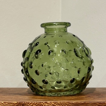 Satchville Gift Company Glass Vase - Green Dimpled