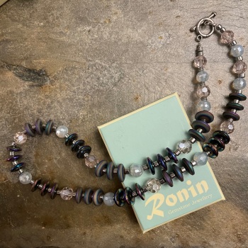 SALE! Was £27, now £22 Ronin Necklace - Hematite and Czech Crystal