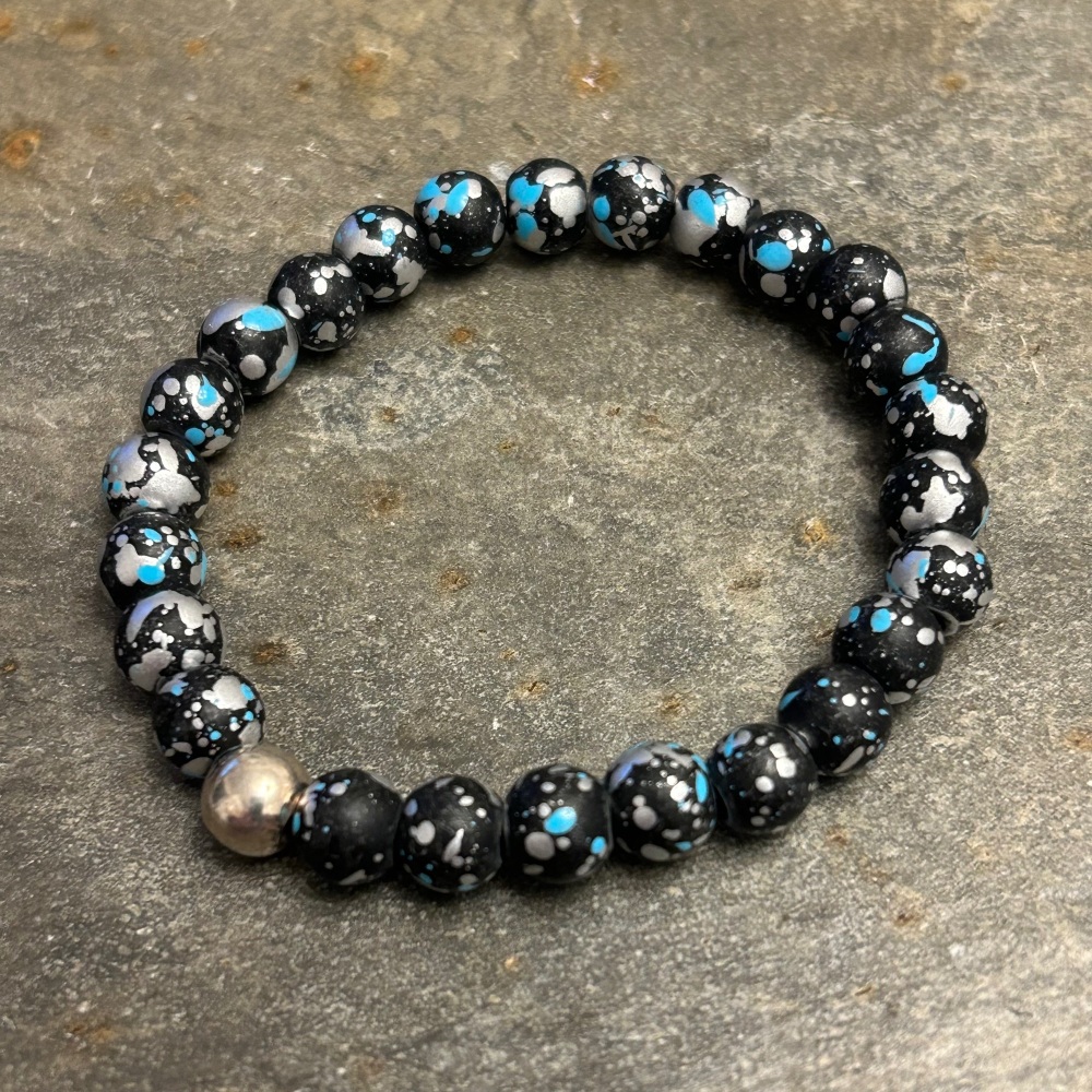 Carrie Elspeth - Blue/Black Marble Shimmer Bracelet