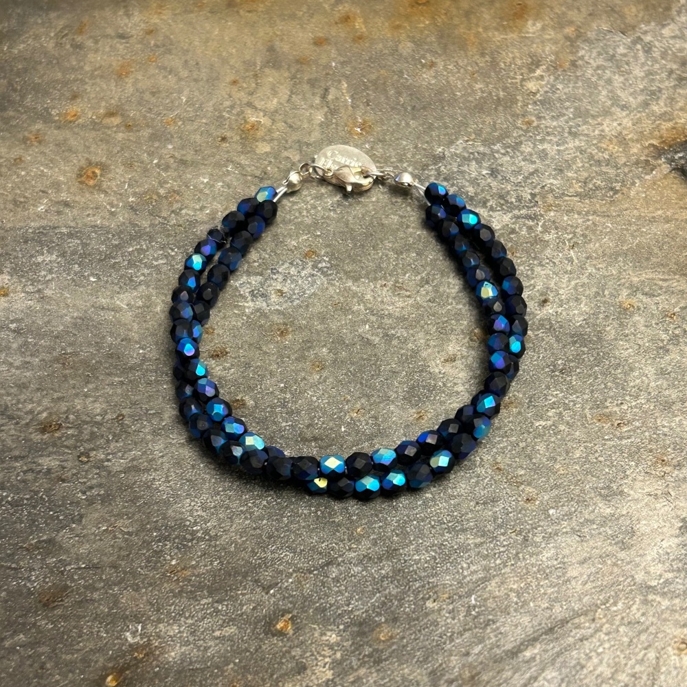 Carrie Elspeth - Blue/Black Twist Bracelet