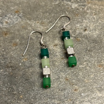 Carrie Elspeth - 'Cubed' Earrings (green)