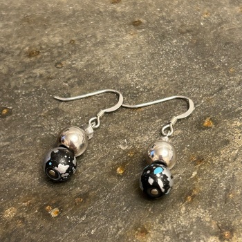 Carrie Elspeth - Blue/Black Marble Shimmer Earrings