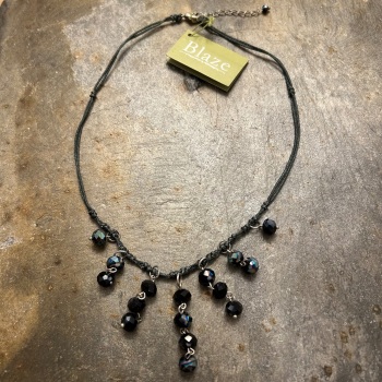 Blaze Necklace - Black Faceted beads