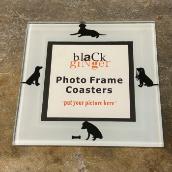 Black Ginger Glass Photo Coaster - Dogs