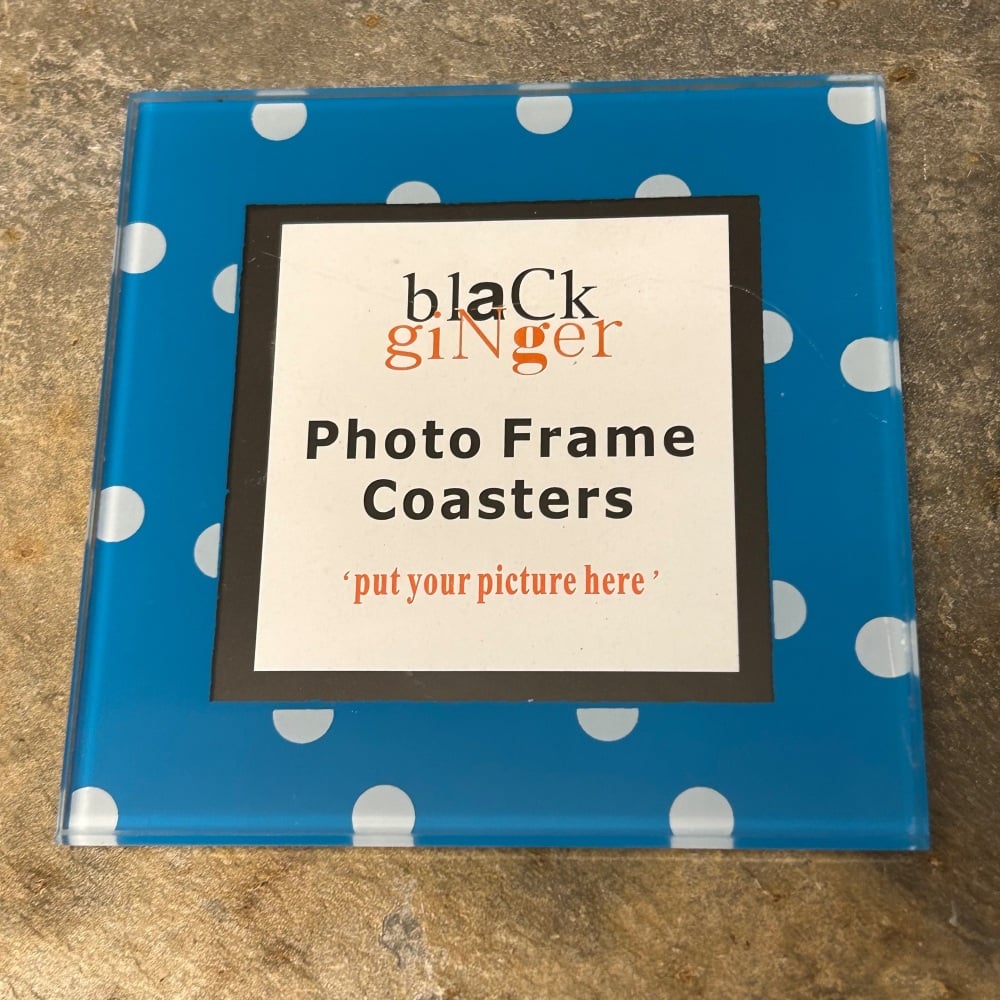 Black Ginger Glass Photo Coaster - Cats