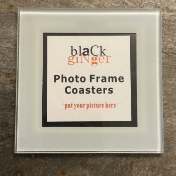Black Ginger Glass Photo Coaster - Clear