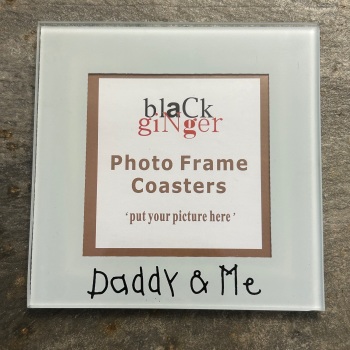 Black Ginger Glass Photo Coaster - Daddy & Me