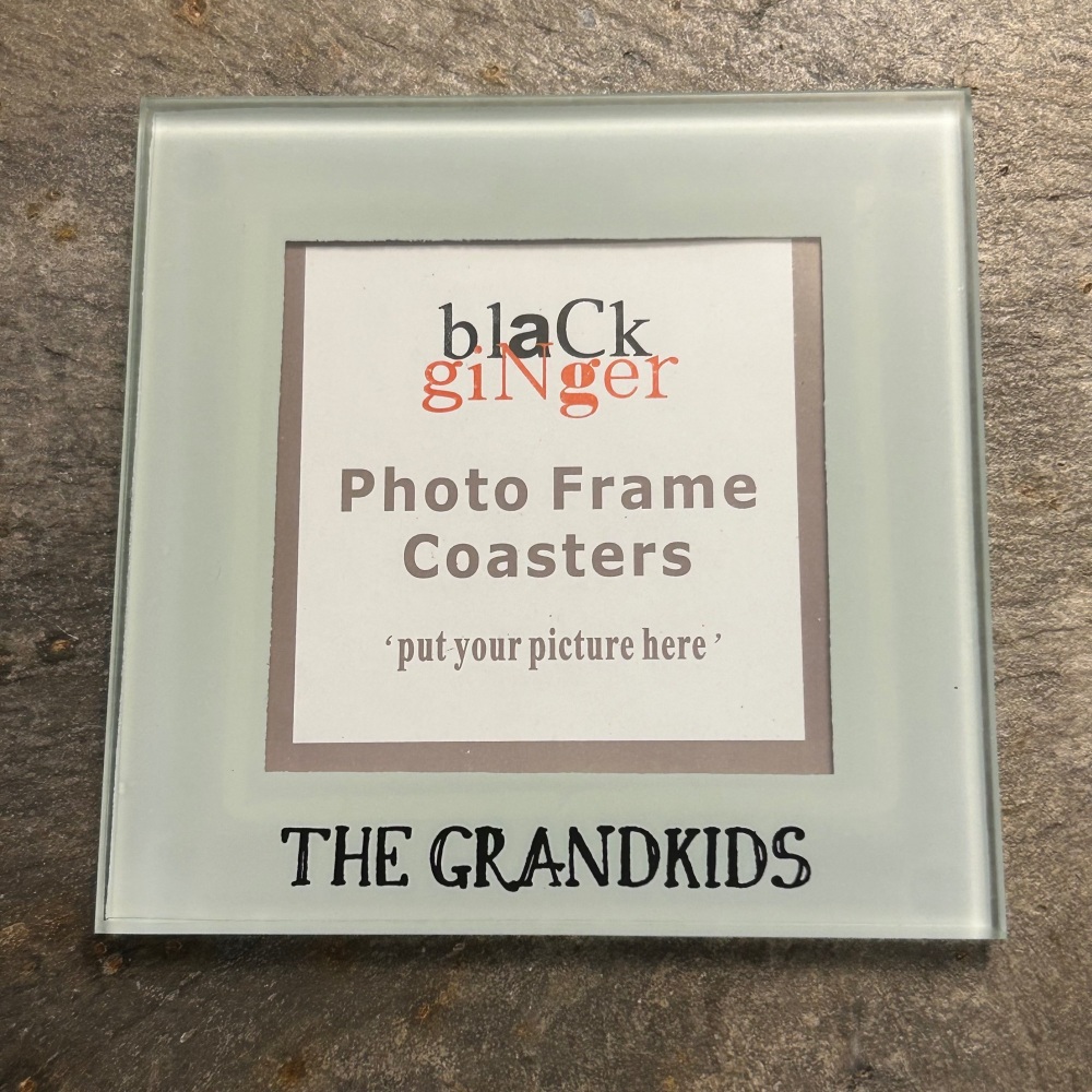 Black Ginger Glass Photo Coaster - Daddy & Me