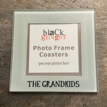 Black Ginger Glass Photo Coaster - The Grandkids