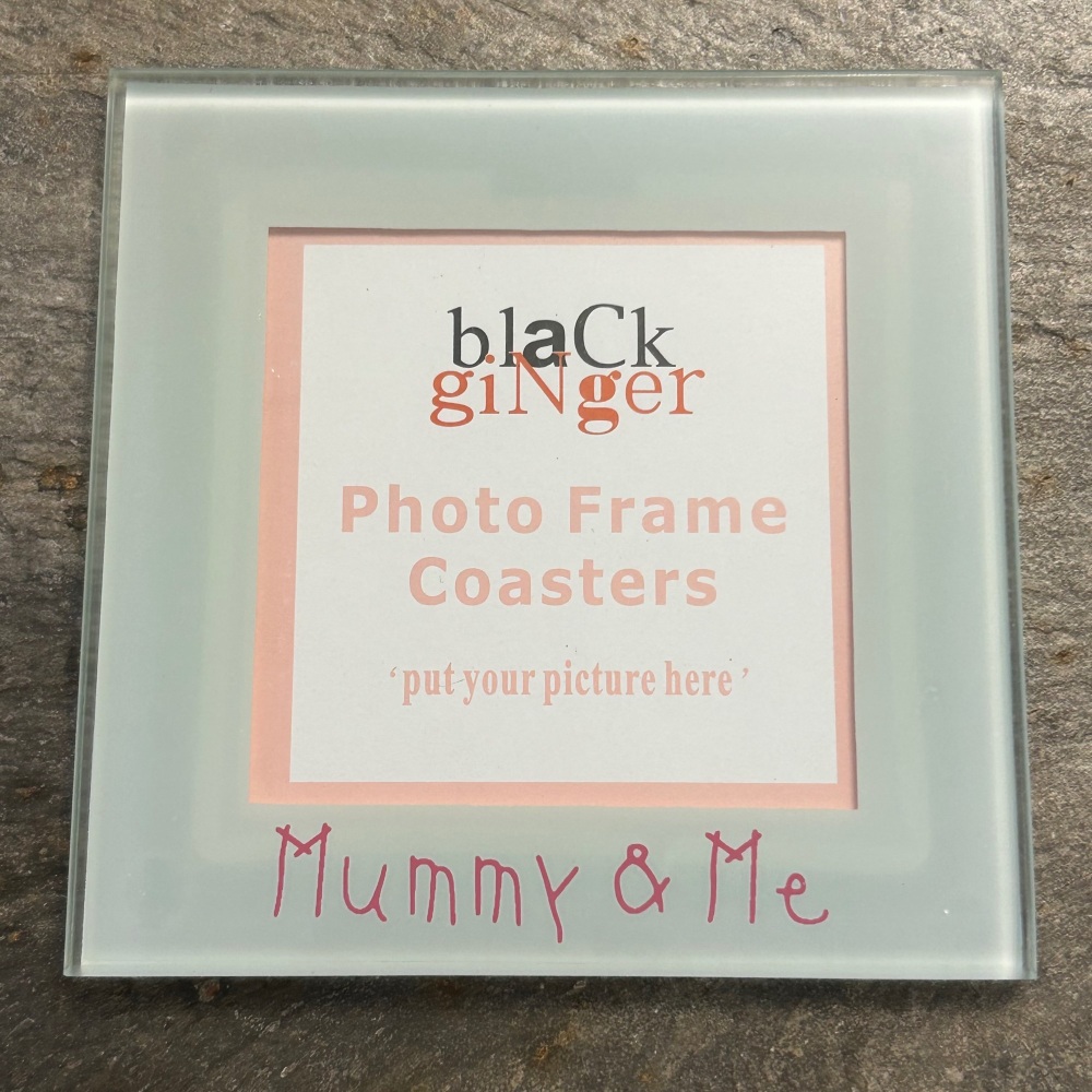Black Ginger Glass Photo Coaster - The Grandkids