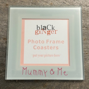 Black Ginger Glass Photo Coaster - Mummy & Me