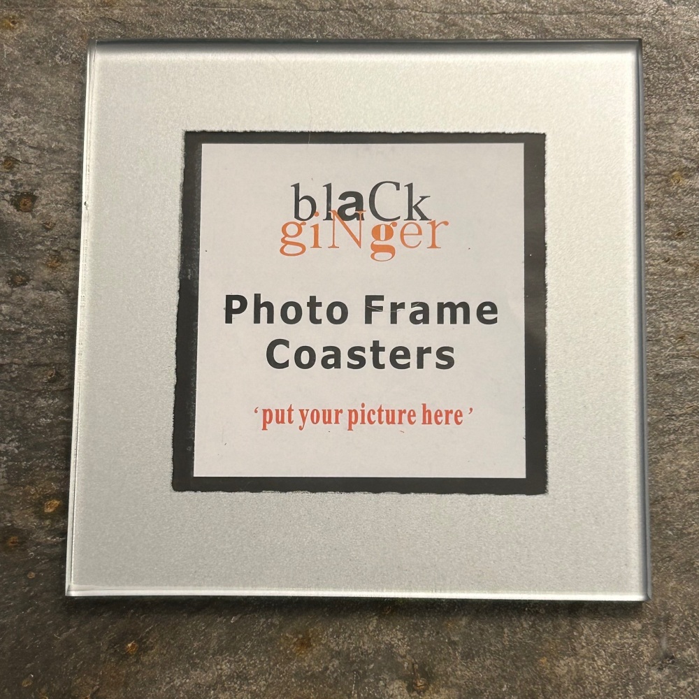Black Ginger Glass Photo Coaster - Clear