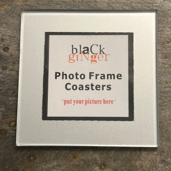 Black Ginger Glass Photo Coaster - Silver