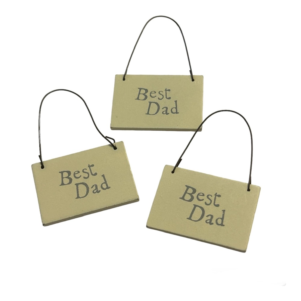 East of India Tiny Wooden Hanger - Best Dad