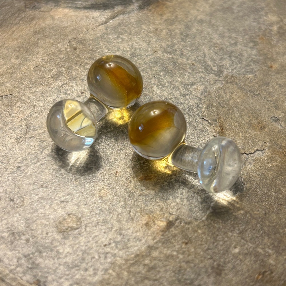 Martyn Ellis Glass Cufflinks - Large (Amber)