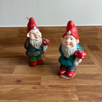 Temerity Jones Gnome Candle with Toadstool - Turquoise Jacket NB NOT a toy