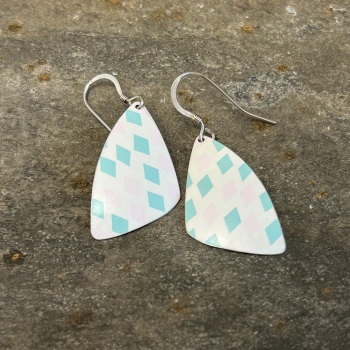 SALE! Was £17.50 now £12.50 KHH/The Tinsmiths  Recycled Tin earrings - Butterfly Wing (geometric)