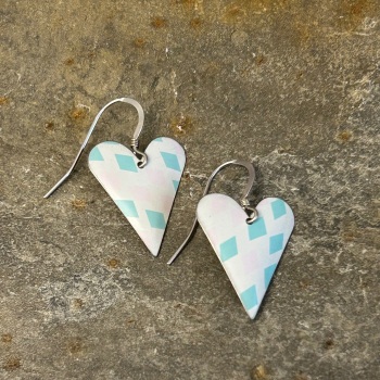 SALE!  Was £16, now £12.50 KHH/The Tinsmiths  Recycled Tin earrings - Large hearts (geometric)