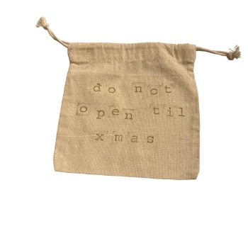 Calico Bag from East of India, Hand Stamped for Christmas!