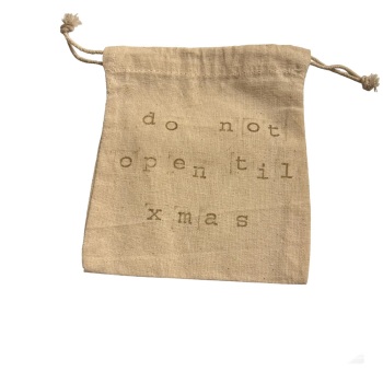 Calico Bag from East of India, Hand Stamped for Christmas!