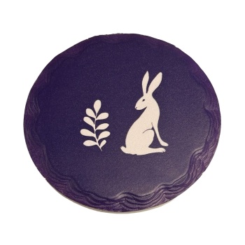 Shruti Ceramic Coaster - Sitting hare (navy)