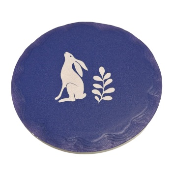 Shruti Ceramic Coaster - Moongazing Hare (mid blue)