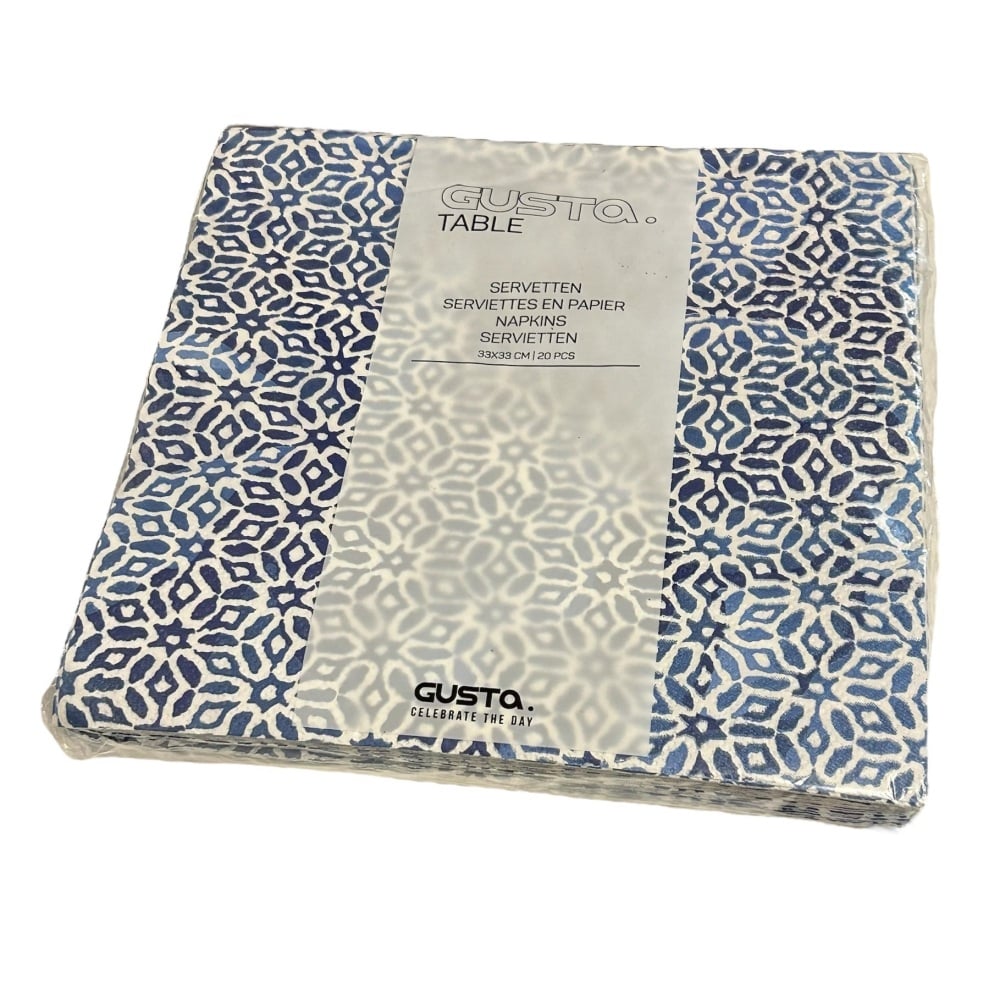 ECP Napkins - Blue/white stylised floral