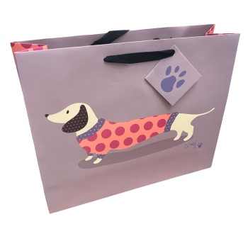 Lisa Buckridge Gift Bag - Dachshund in a Spotty Jumper