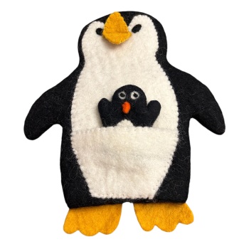Funky Yak Penguin Glove Puppet and Finger Puppet