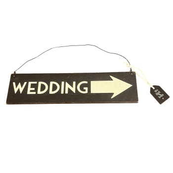 East of India - Black wooden Wedding sign (double sided)