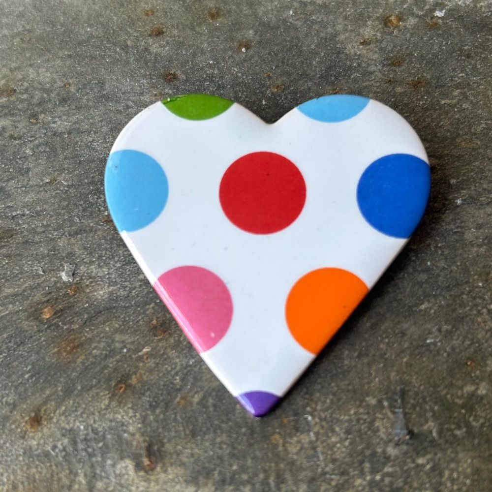 Stockwell Ceramics - Spotty Brooch (heart)