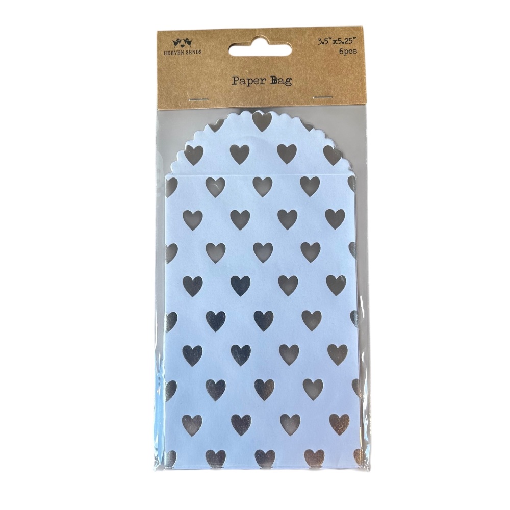 Heaven Sends - Set of 6 Small Paper Bags - Black with gold spots