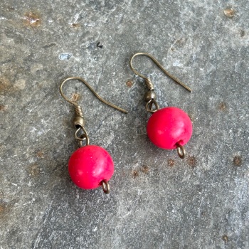 Tagua Seed earrings - Pink